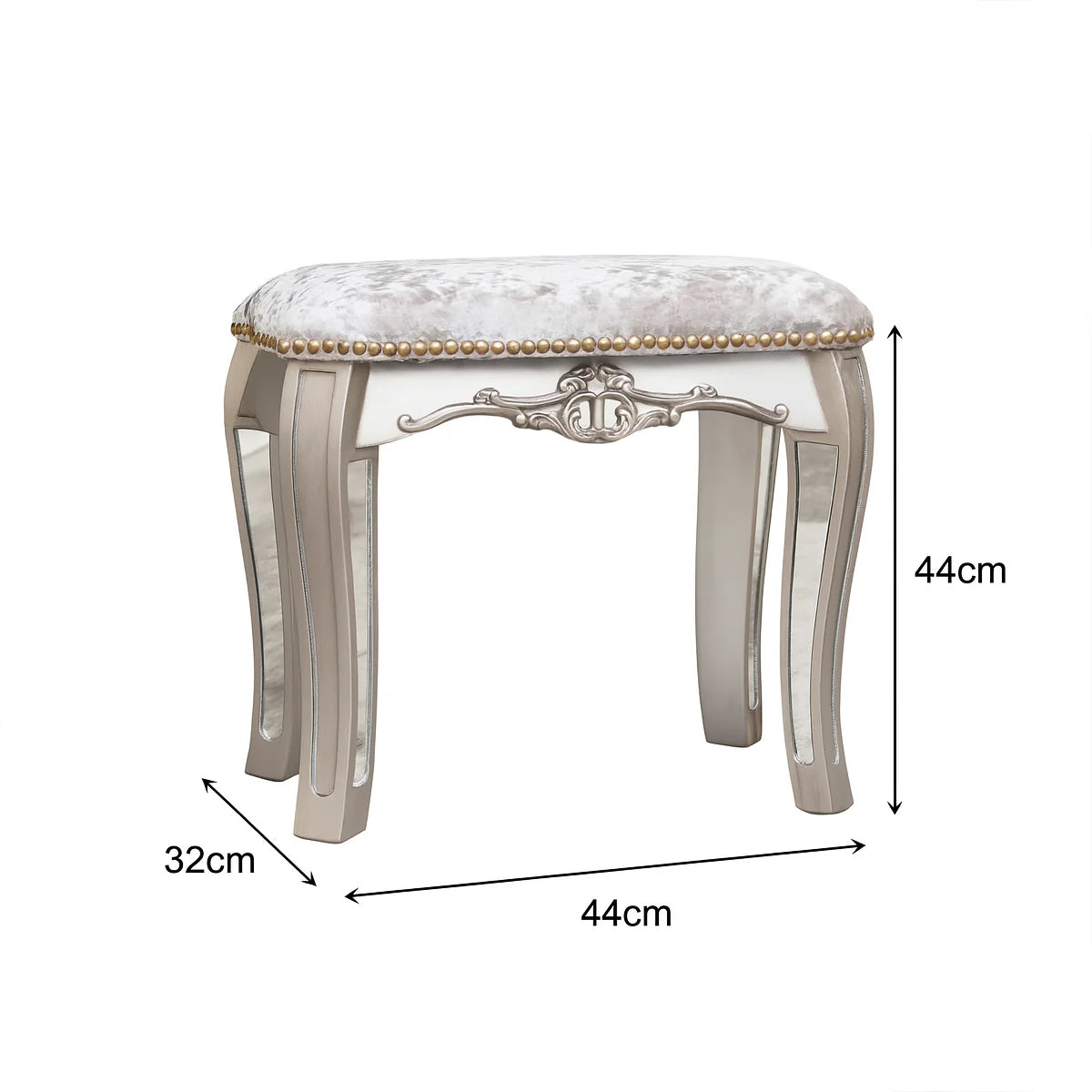 Mirrored Dressing Table Stool