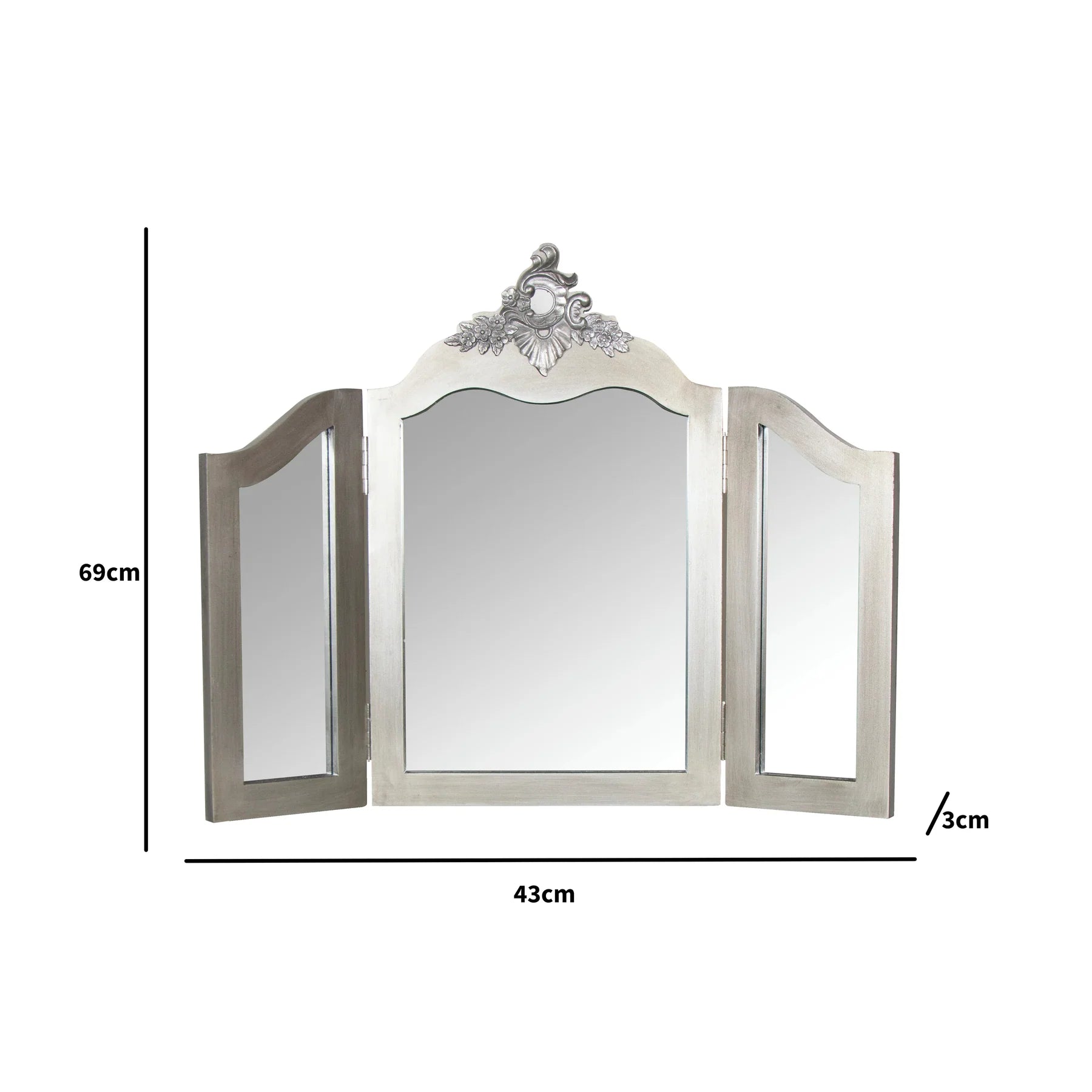 Ornate Triple Dressing Table Mirror