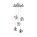 Glacia 5 Light Cluster Pendant Polished Chrome & Textured Glass