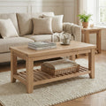 Cheshire Whitewash Oak Coffee Table with Slatted Shelf