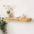 Wood Fluted Wooden Wall Shelf - 70cm
