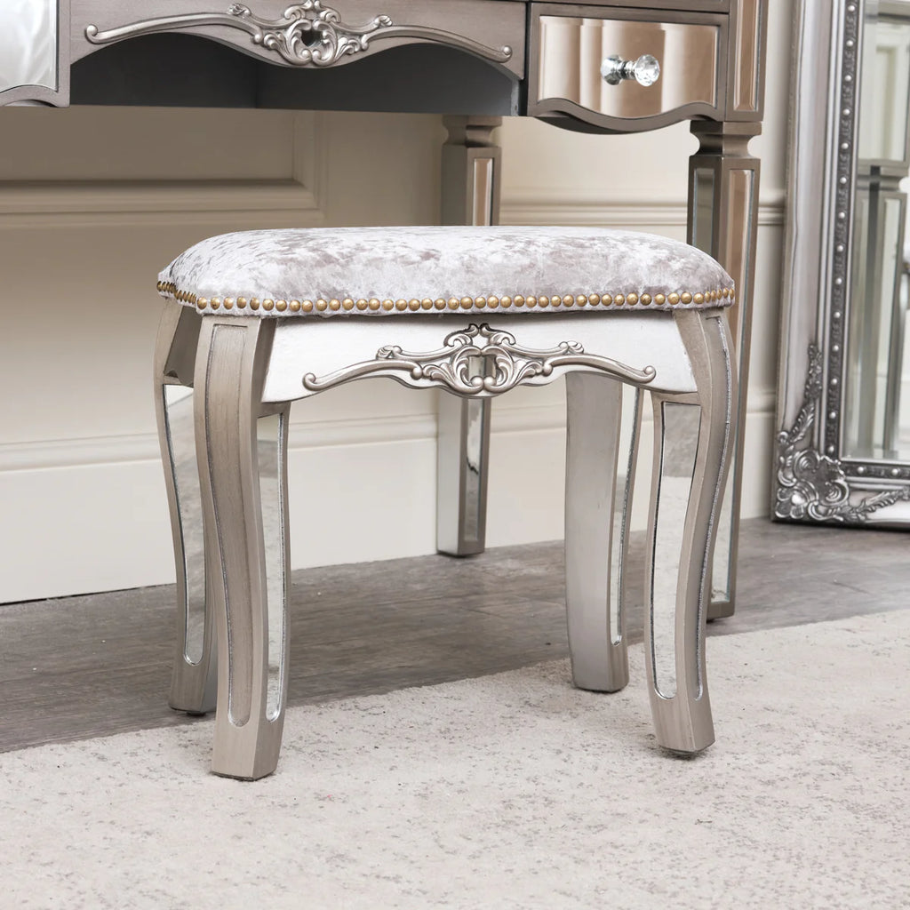 Mirrored Dressing Table Stool