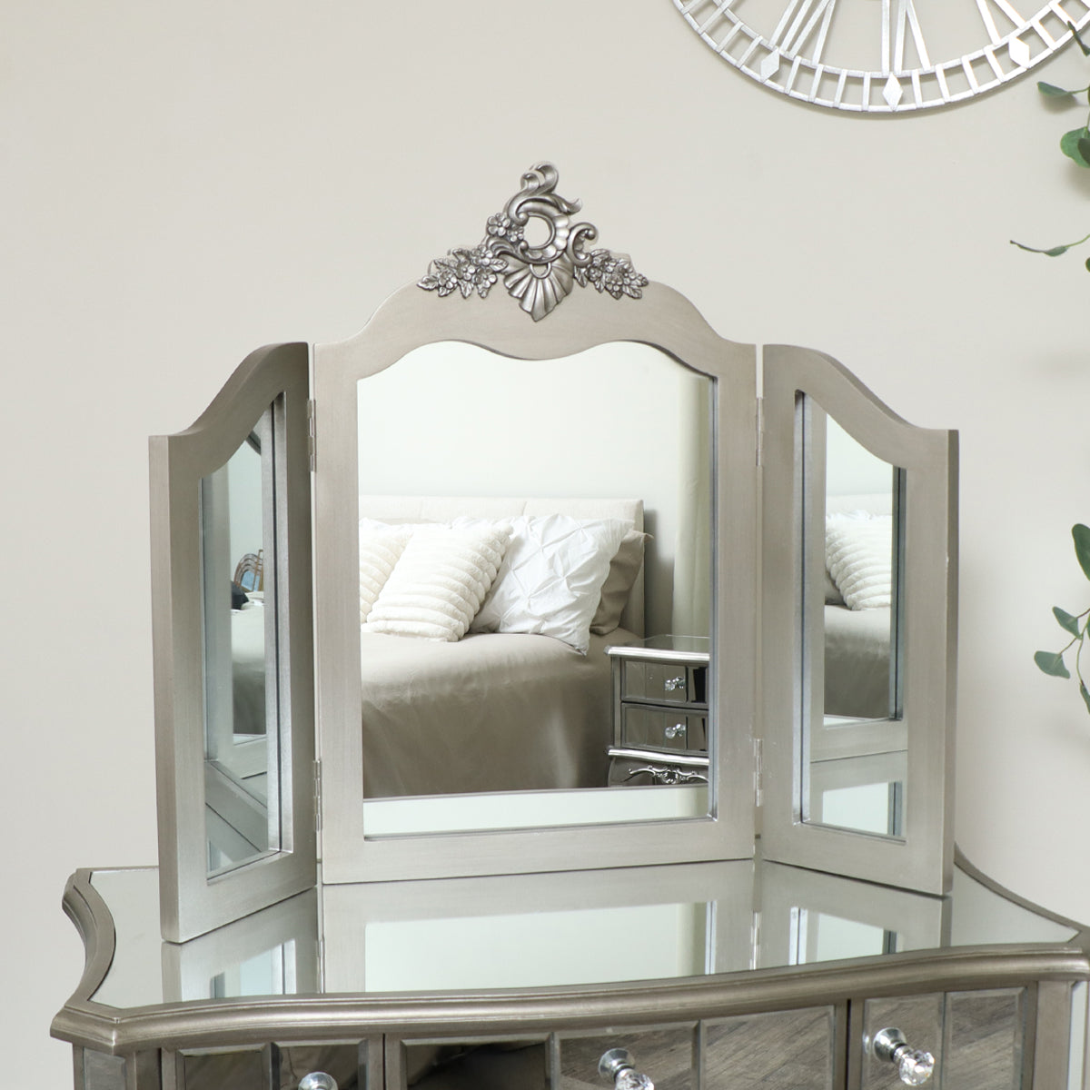 Ornate Triple Dressing Table Mirror